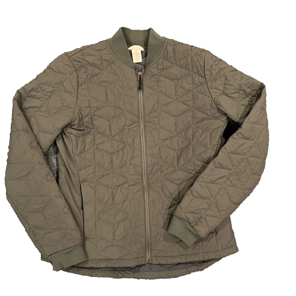 Duluth Trading Co Agiloft Jacket Women's Medium Zip Quilted Olive Green Bomber‎